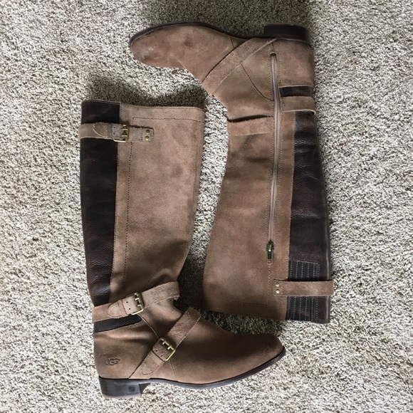 Ugg tall leather boots with zipper size 8.5 - Picture 1 of 8